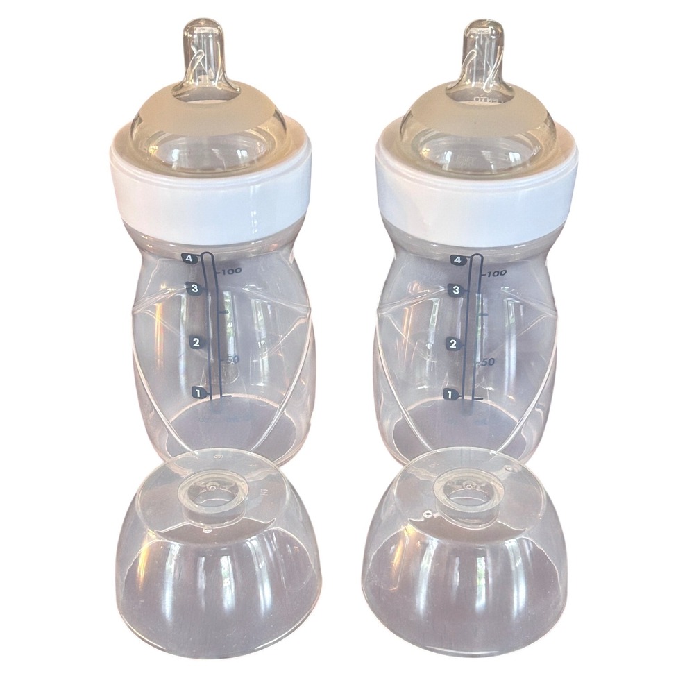 Playtex‎ Baby VentAire Anti-Colic Angled Baby Bottles 4oz Clear White Set of 2